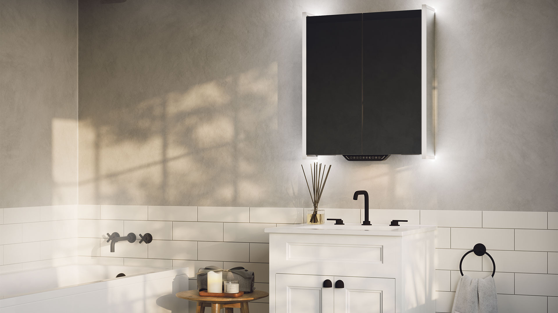 Win a luxury LED mirror cabinet with built-in Alexa, worth over £899!